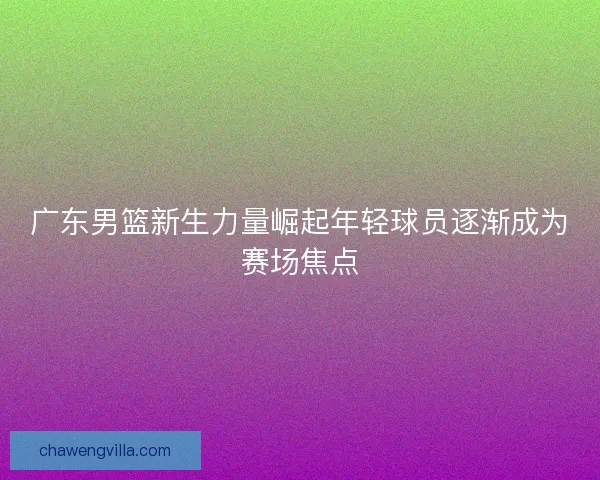 广东男篮新生力量崛起年轻球员逐渐成为赛场焦点